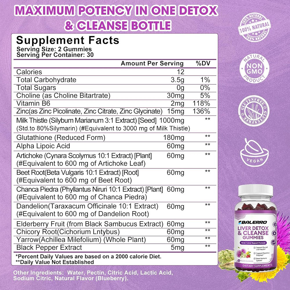 Balerro Liver Detox & Cleanse Gummies